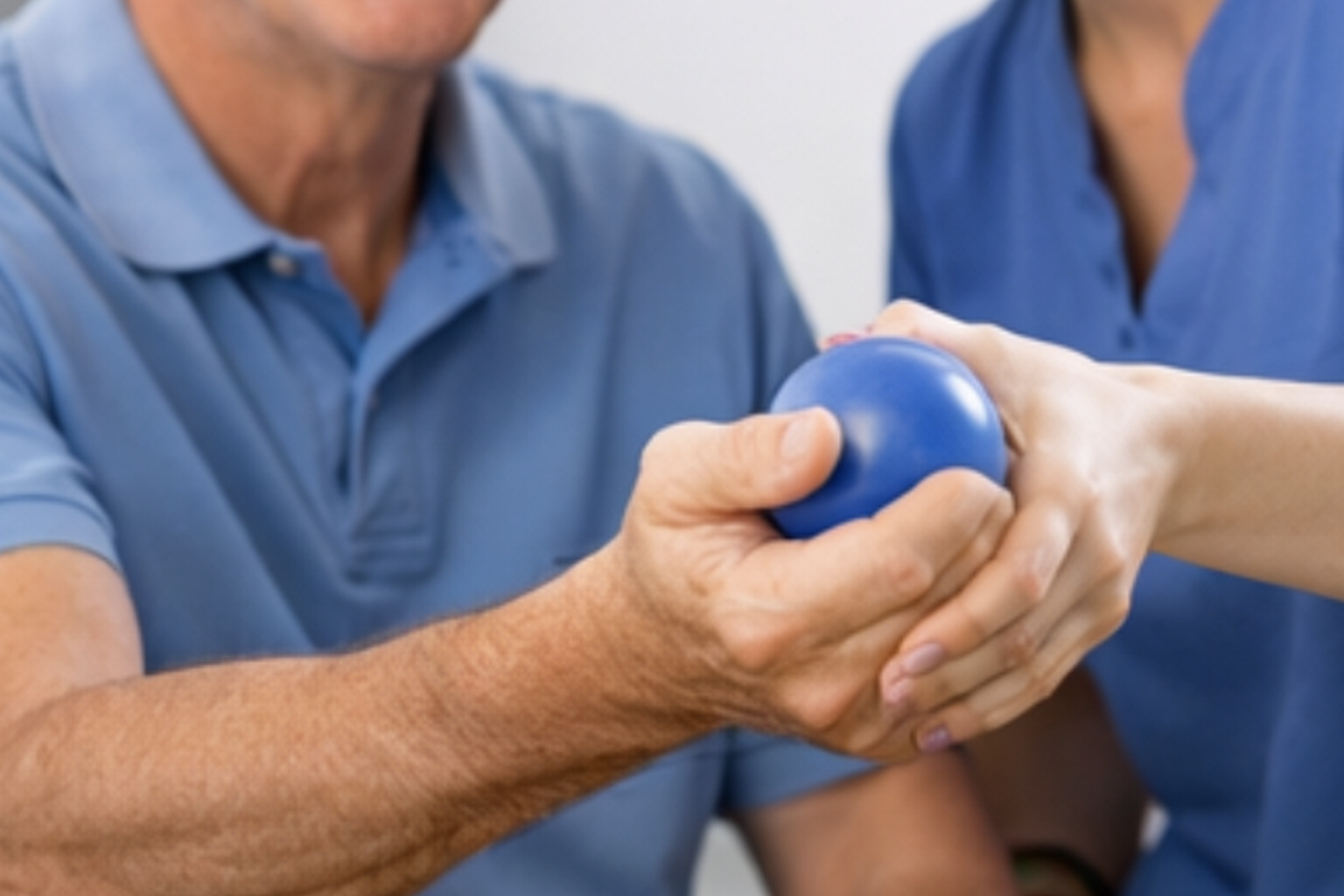 A man having therapy after a carpal tunnel release.