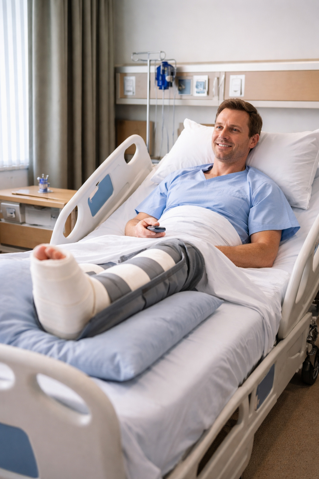 Patient resting after undergoing Achilles tendon repair surgery in a modern clinic operating room. tendon rupture percutaneous achilles tendon surgical technique rehabilitation excision suture percutaneous suture torn achilles tendon tendon rupture achilles tendon percutaneous rehabilitation achilles tear achilles tendon rupture mobilization achilles tendon tear suture achilles tendon repair recovery time rehabilitation achilles tendon tear achilles tendon rehabilitation achilles tendon achilles tendon suture suture implant anesthesia suture implant suture mobilization achilles tendon rupture platelet-rich plasma debridement rehabilitation achilles tendon ruptured achilles tendon mobilization tendon rupture