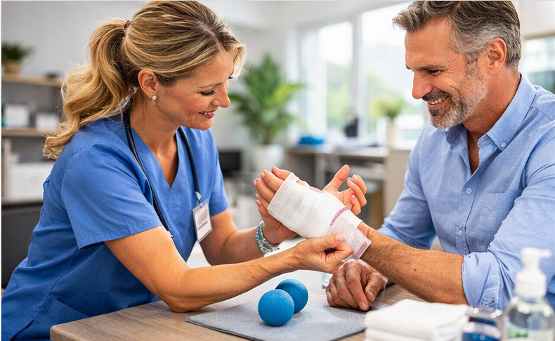 PT session post op Ganglion Cyst Excisionsurgeon plastic surgery wrist brace cysts ganglion cysts ganglion cyst ganglion cyst hand surgery cysts hand surgery